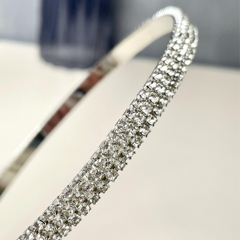 Rhinestone Tassel Hair Band Headband Headwear Silver Hair Accessories for Women and Girls (Pack of 1, Silver) - Puchku.in