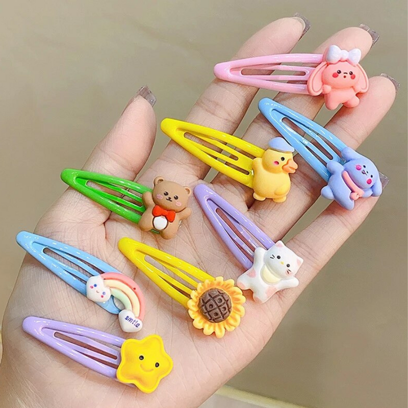 Hair Clips for Kids Tic Tac Clips for Baby Girls Set Latest Fancy Hair Pins (Pack of 1, Random Design) - Puchku.in