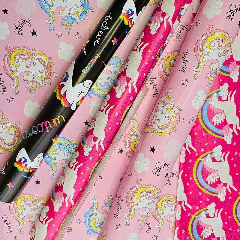 Unicorn Gift Wrapping Paper for Gift Wrap (Random Unicorn Design, 6 Sheets) - Puchku.in