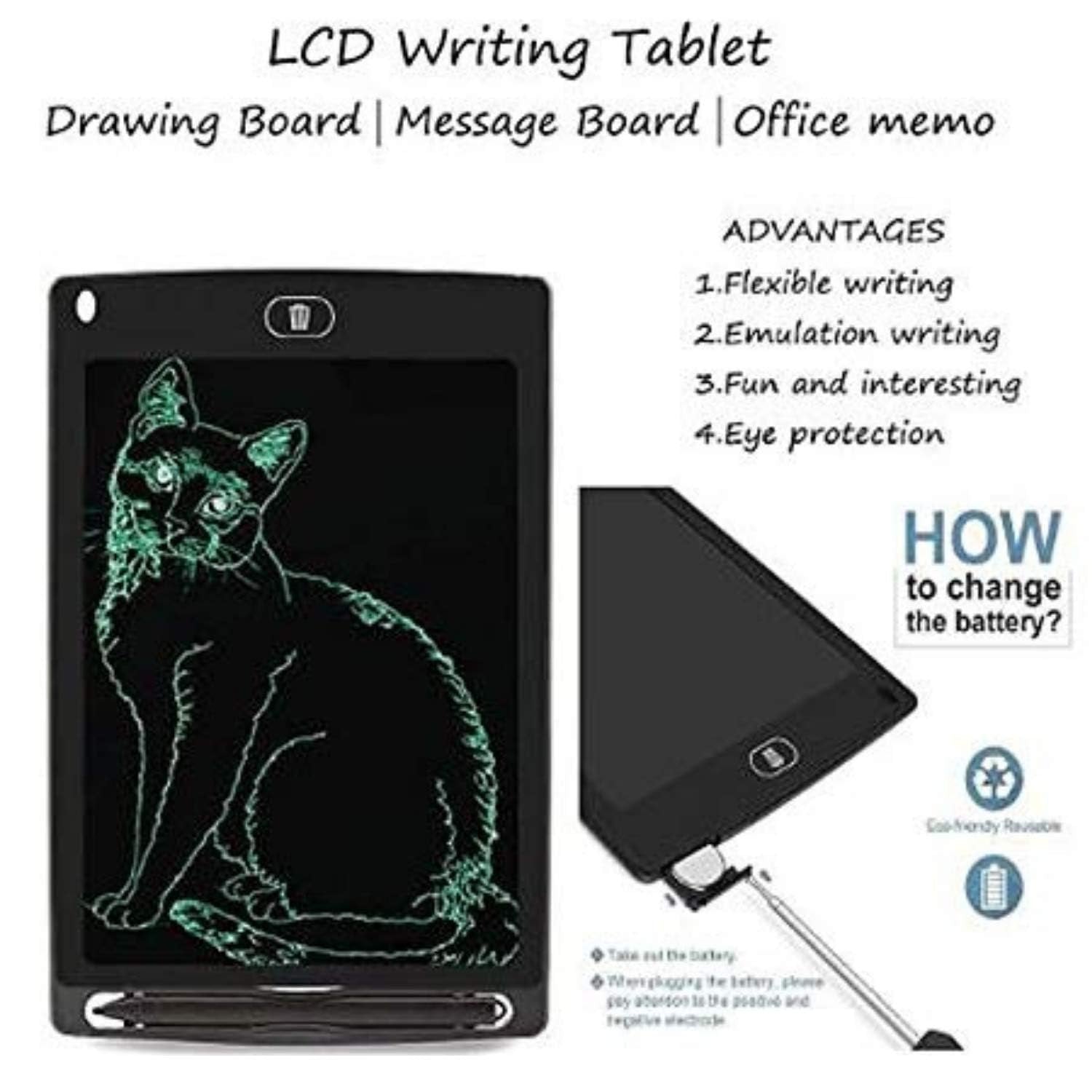 Magic Slate 8.5-inch LCD Writing Tablet with Stylus Pen, for Drawing, Playing, Noting by Kids & Adults (Pack of 1, Assorted color) - Puchku.in
