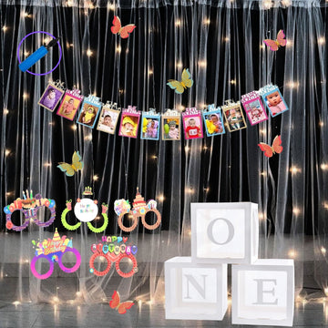 Premium Happy Birthday Combo KIT  Set for first 1st birthday Theme girls Boys kids ( pack of 12 ,  Multicolor)