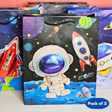 3 D Gift Paper Bag ( Pack of 1, Random Design )