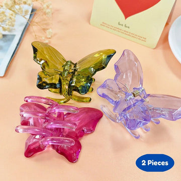 Butterfly clutcher for girls women (Pack of 2, Multicolor)