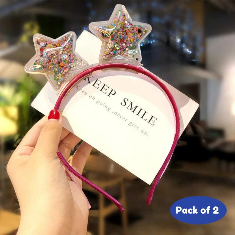 Cute Ears Headbands Set for Girls Plastic Headbands for Non-slip Transparent Ears (Pack of 2, Random design & color) - Puchku.in