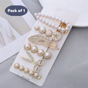 Embellised hair Pin and clip set Partywear casual ( Pack of 1, Multicolor)