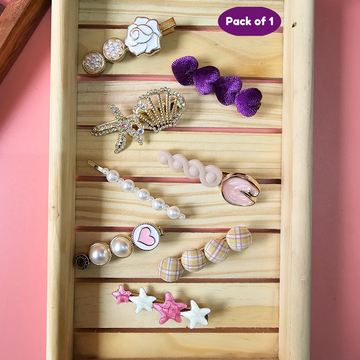 Set of Partywear Embellished Hair Clips for girls (Pack of 1,Random Design)