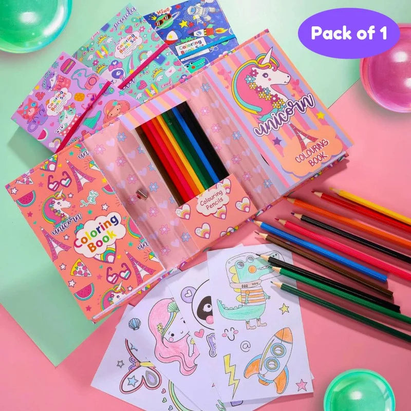 Flap coloring book set with colors (Pack of 1, Random Design) - Puchku.in