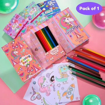 Flap coloring book set with colors (Pack of 1, Random Design) - Puchku.in