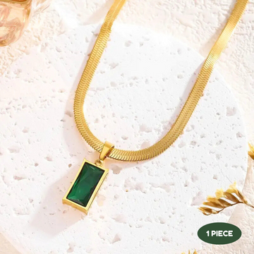 Anti-Tarnish Gold Plated Stainless Steel Flat Snake Chain Necklace for Women and Girls ( Gold)
