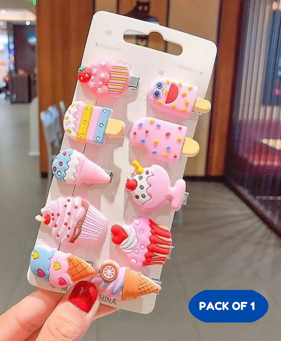 Small Ice Cream Hair Clip For Kids - Pack Of 1