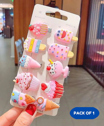 Small Ice Cream Hair Clip For Kids - Pack Of 1