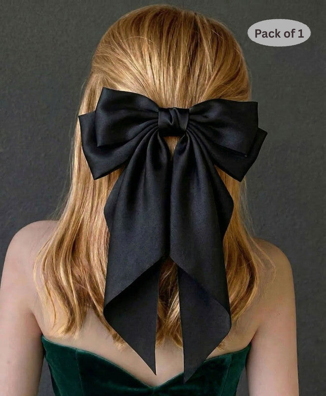 Bow Designed Hair Clip - Black