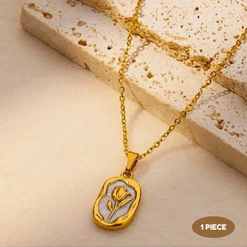 Vintage Rose Anti-Tarnish Gold-Plated Chain NeckPendant ( Gold )