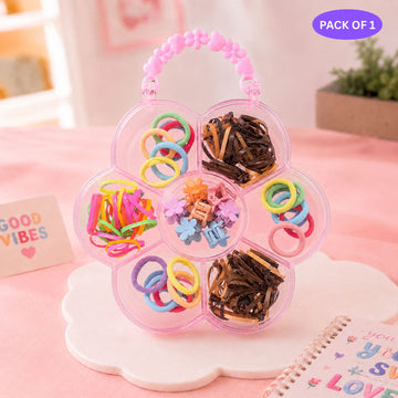 Hair Clips With Rubber Bands Combo Set - Multi Colour