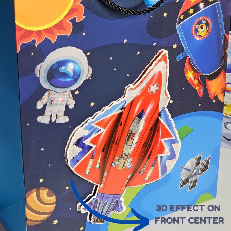 3 D Gift Paper Bag ( Pack of 1, Random Design )