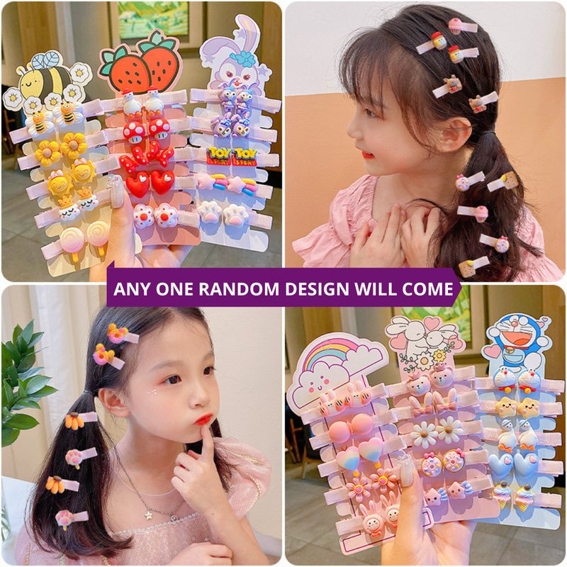 Puchku hair Pin for kids cute cartoon Rainbow (Pack of 1, Random Color & Design)