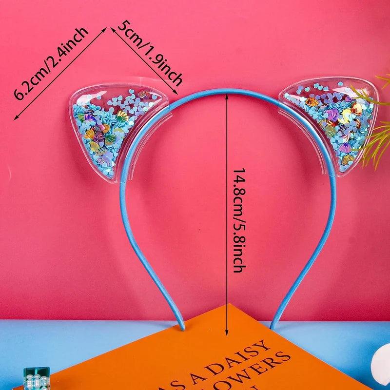 Cute Ears Headbands Set for Girls Plastic Headbands for Non-slip Transparent Ears (Pack of 2, Random design & color) - Puchku.in