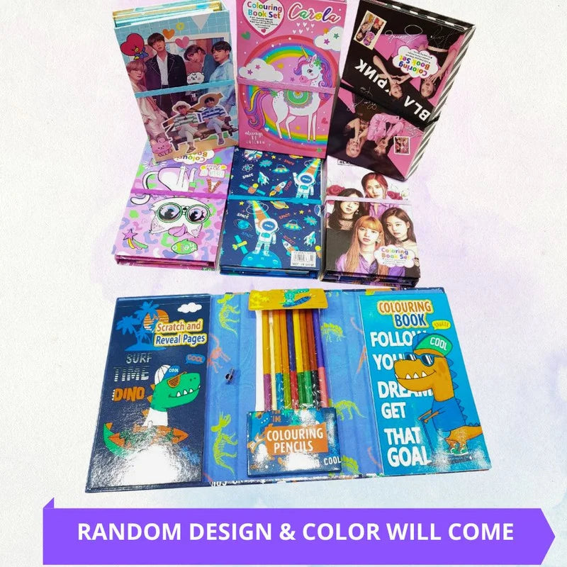 Flap coloring book set with colors (Pack of 1, Random Design) - Puchku.in