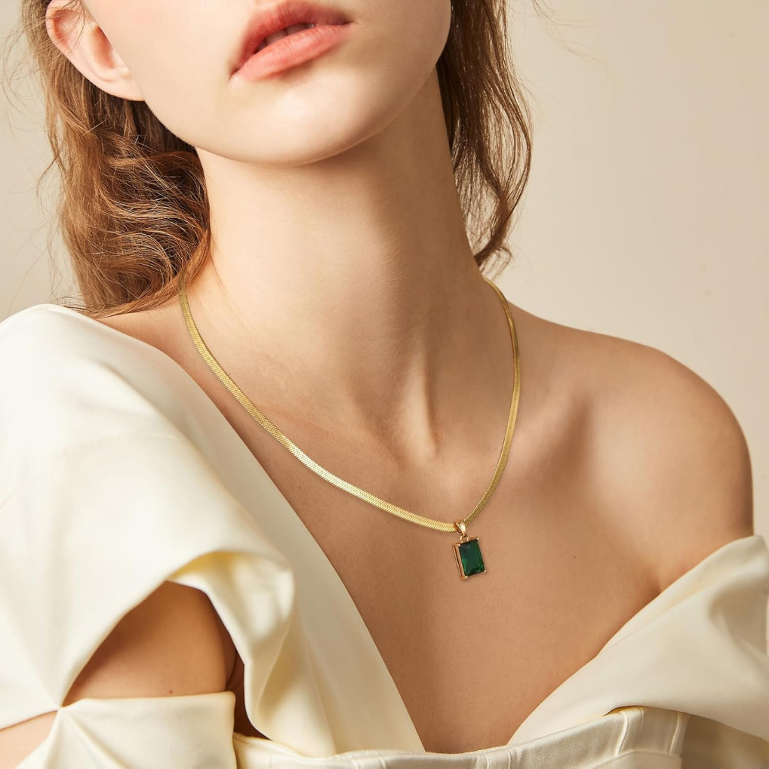 Anti-Tarnish Gold Plated Stainless Steel Flat Snake Chain Necklace for Women and Girls ( Gold)