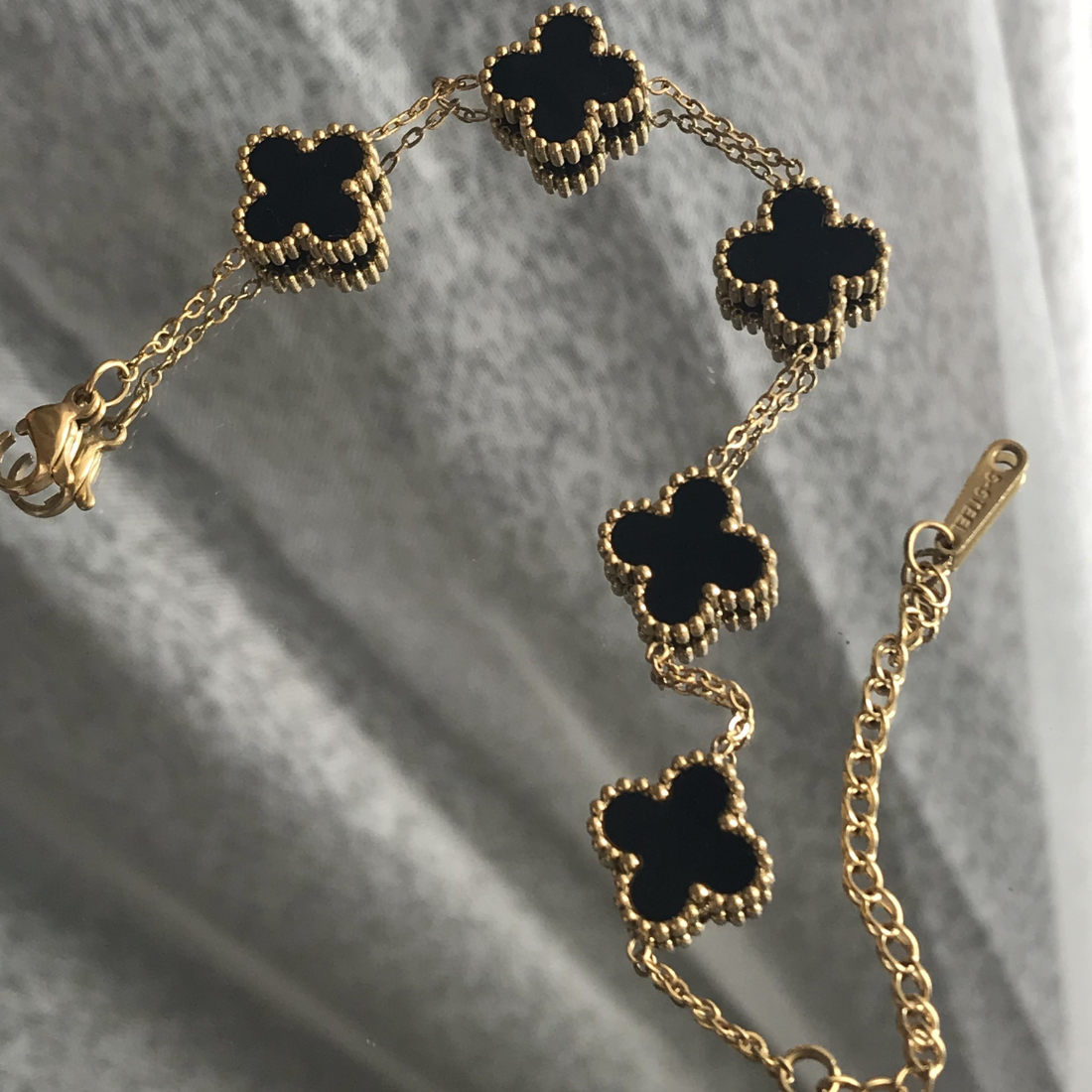 Clover Gold Plated Anti Tarnish Bracelet for Women and Girls (Gold )