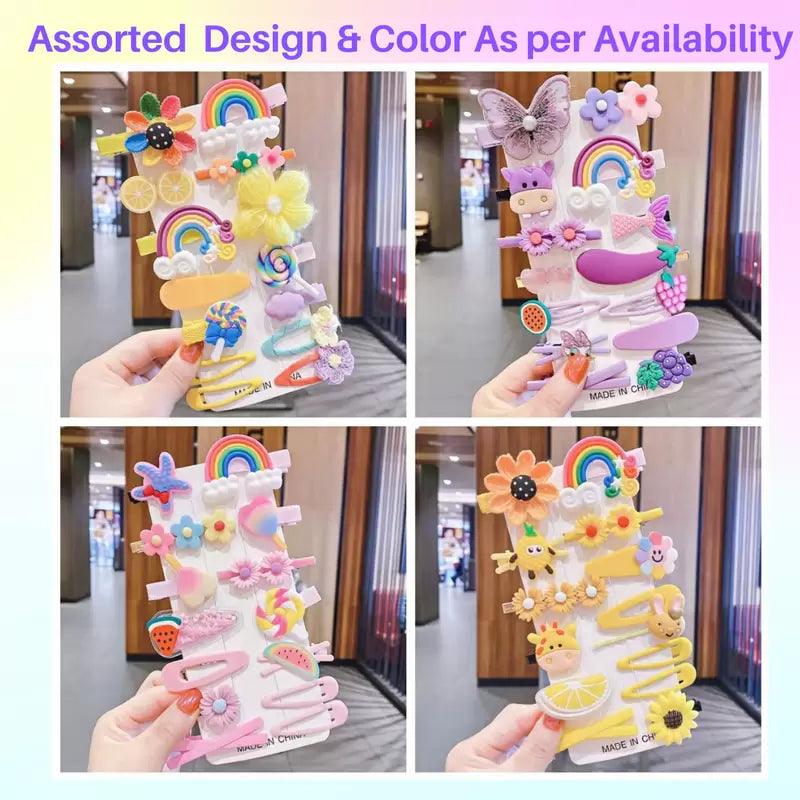 Unicorn Rainbow flower Butterfly Hair Clip 14 Pins -Multicolor Design - Puchku.in