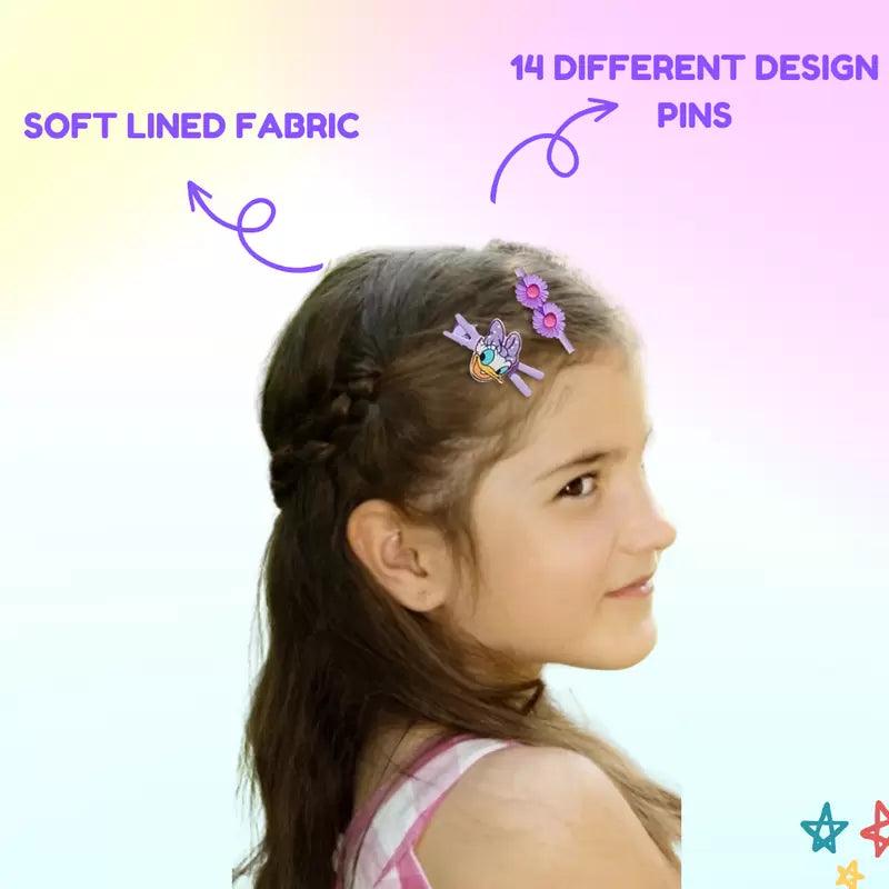 Unicorn Rainbow flower Butterfly Hair Clip 14 Pins -Multicolor Design - Puchku.in