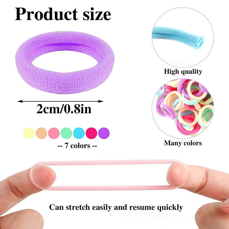 Pastel Mini Hair Ties with Elegant Rings set (Pack of 2, Multicolor)