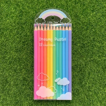 Pastel Color Pencils for kids school stationery quirky trendy cute items as return gifts (pack of 1)