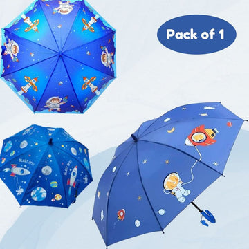 Unisex Space Print Kids Umbrella for school (Pack of1, Random print &color) - Puchku.in