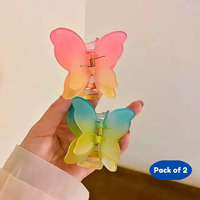 butterfly pastel Clutcher for girls kids (Pack of 2 , Multicolor) - Puchku.in