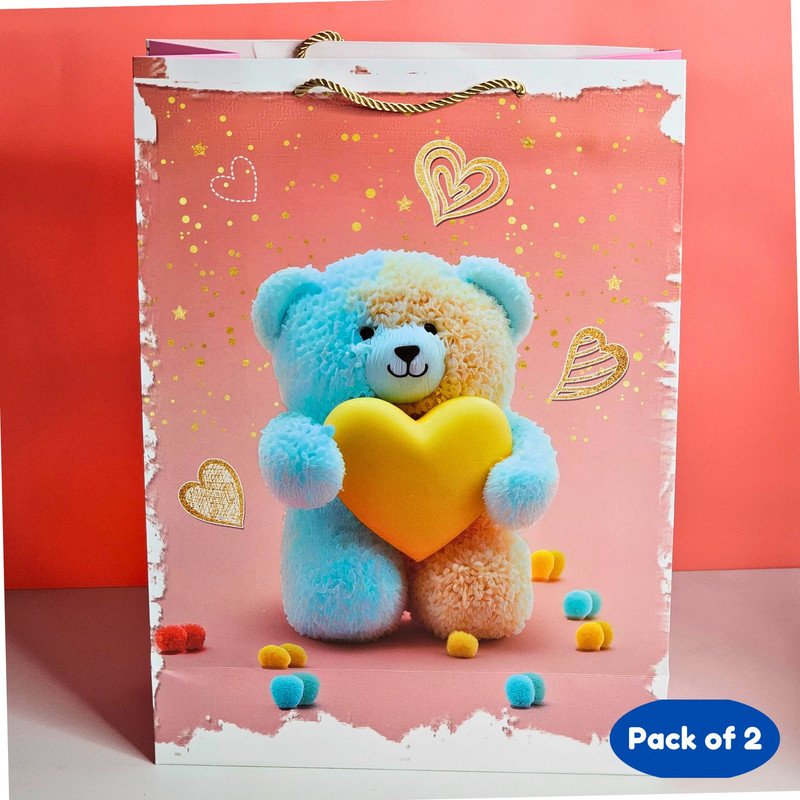 Foil Print Gift Paper Bag ( Pack of 1, Random Design ) - Puchku.in