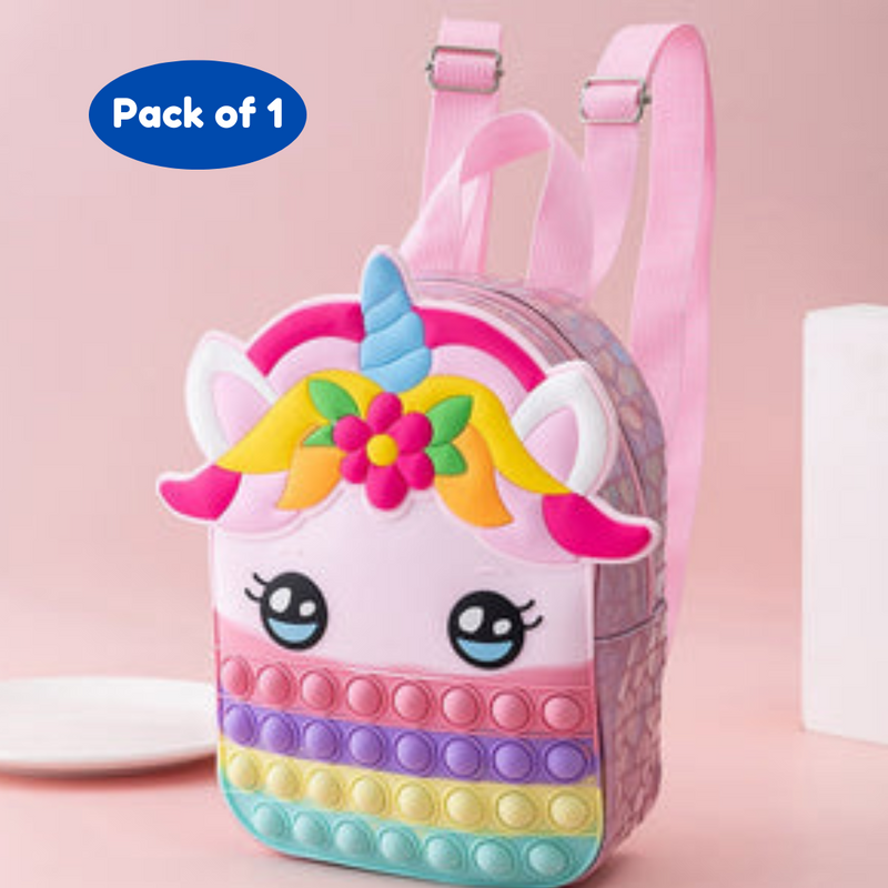 Kids Cute Pop it Backpack School Supplies Book Bag (Pack of 1, Multicolor) - Puchku.in
