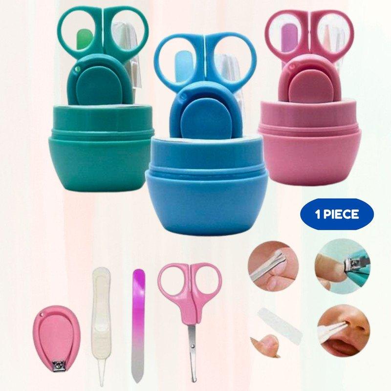 Baby Grooming Kit (Nail Clipper, Scissors, File and Tweezer) , 1 Piece , Random Color - Puchku.in