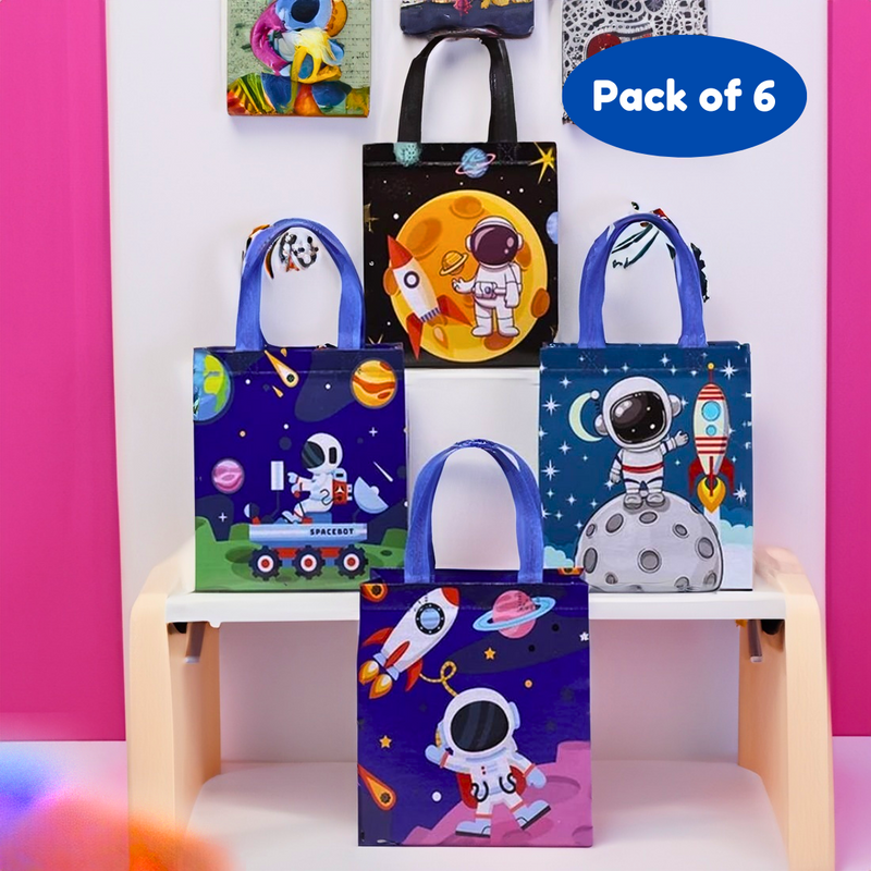 Space Theme Paper Bags/Return Gifts for Birthday for Kids/Multicolor (Pack of 6, Multicolor) - Puchku.in