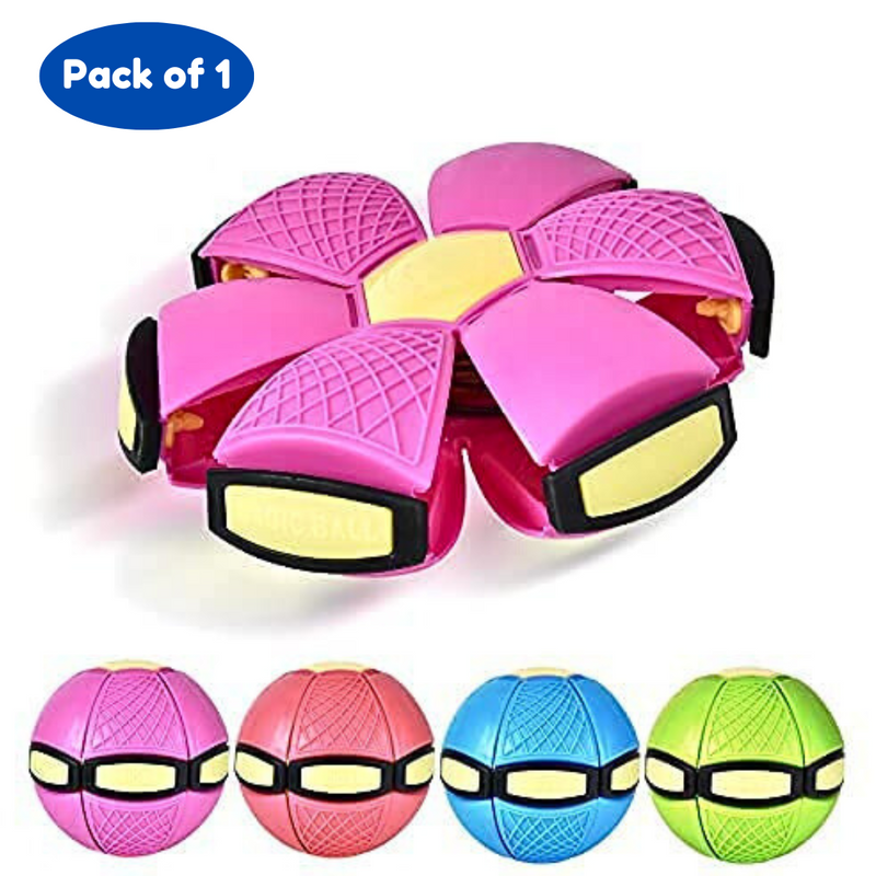 UFO Magic Flying Soccer Ball Deformation Magic Ball UFO Football Flat Throw Disc with LED Light (Pack of 1 , Multicolor) - Puchku.in