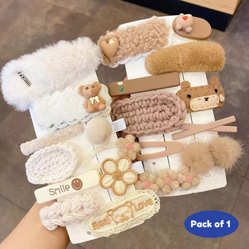 Hairpin Simple Side Bangs Clip Cartoon Barrettes Alligator Bobby Pins Handmade Headwear Cute Hair Accessories Gifts for Kids Teens Women (Pack of 1, Random Design) - Puchku.in