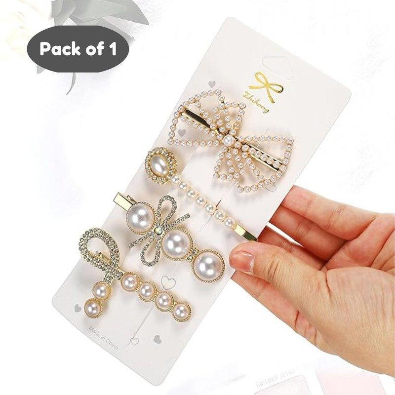 Embellised hair Pin and clip set Partywear casual ( Pack of 1, Multicolor) - Puchku.in