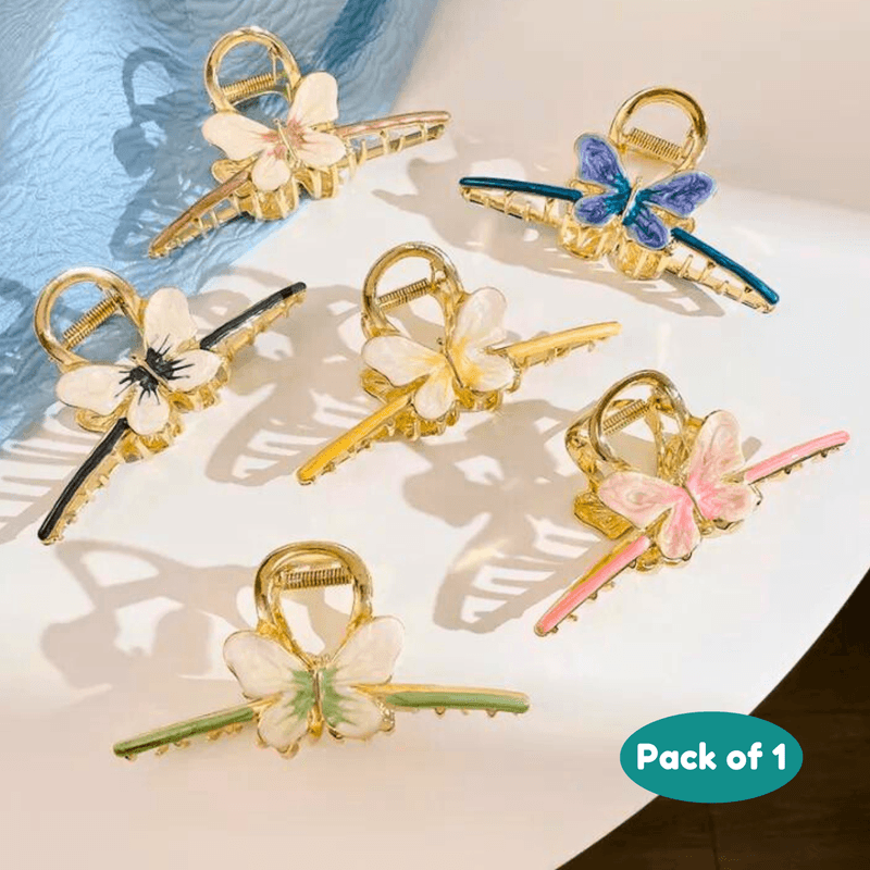 Buttlefly Hair Claw Clip for girls (Pack of 1 , Multicolor) - Puchku.in