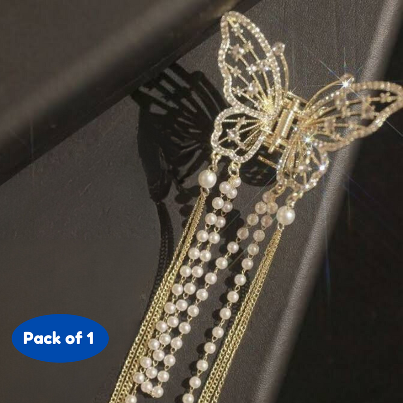 Hair Accessories Hair Butterfly claw clip (Pack of 1, Gold) - Puchku.in