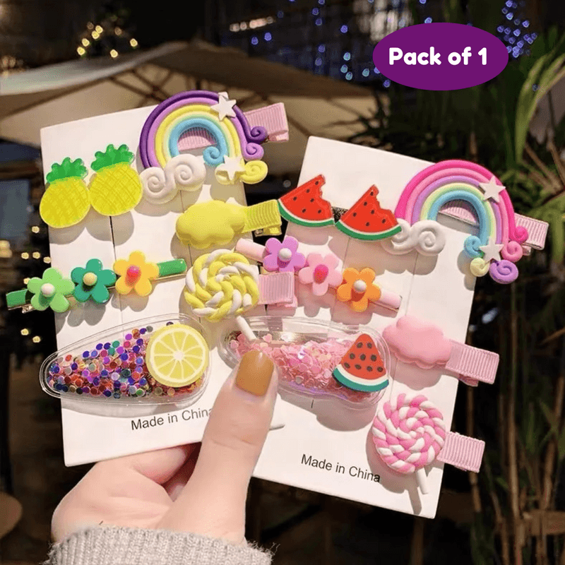 Cute Rainbow Star Flower Hairpins For girls kids (Pack of 1, Random Design) - Puchku.in