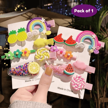 Cute Rainbow Star Flower Hairpins For girls kids (Pack of 1, Random Design) - Puchku.in