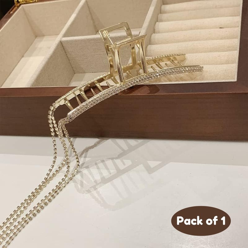 Stone Tasel hair clutcher for girls (Pack of 1 , Gold) - Puchku.in