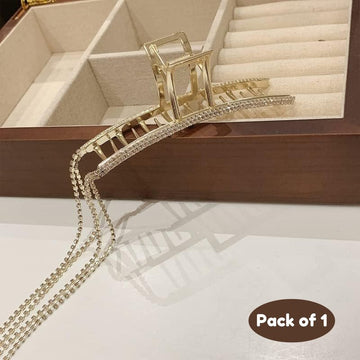 Stone Tasel hair clutcher for girls (Pack of 1 , Gold) - Puchku.in