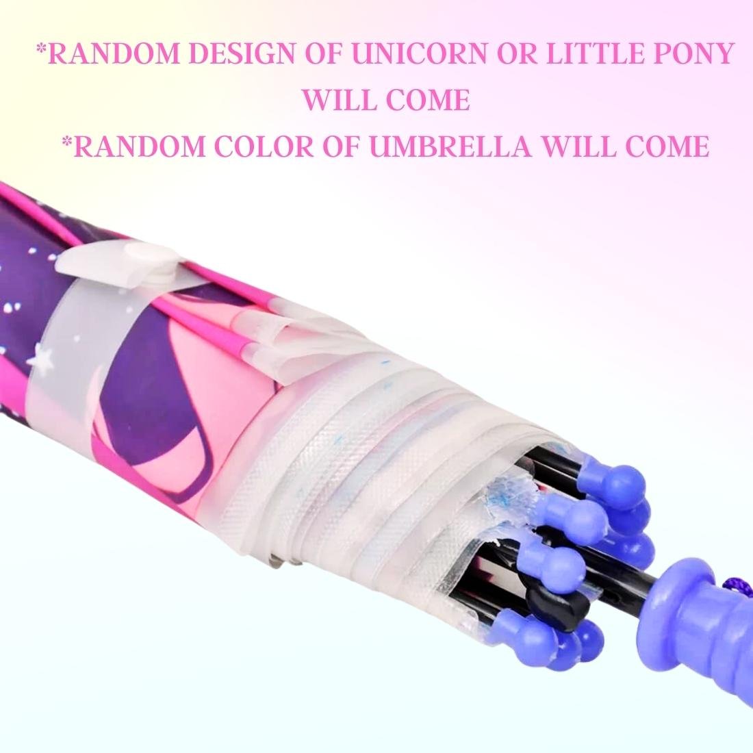 Unicorn print umbrella for girls kids with random design of unicorn (Multicolor,Pack of 1) - Puchku.in