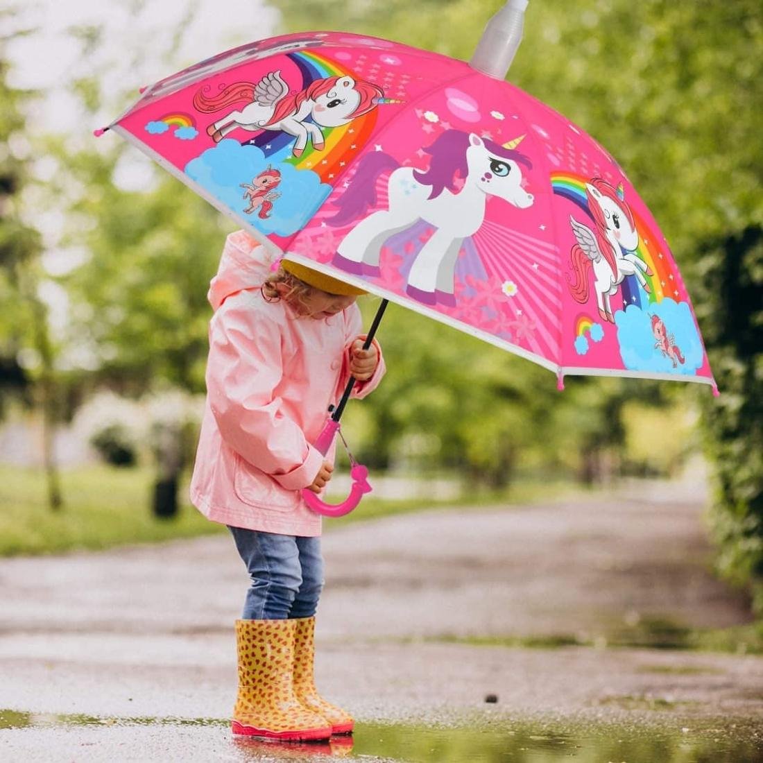 Unicorn print umbrella for girls kids with random design of unicorn (Multicolor,Pack of 1) - Puchku.in