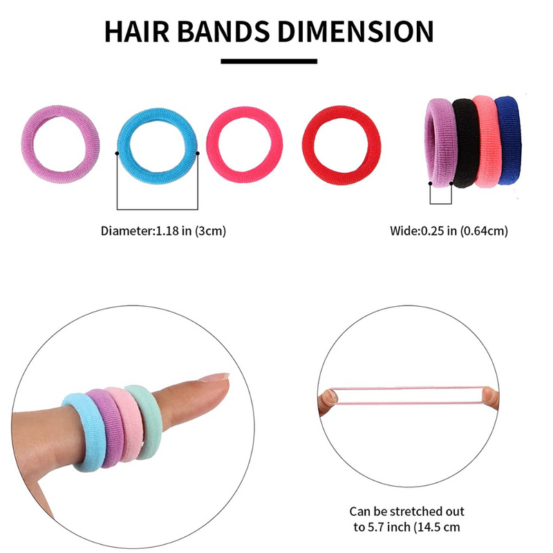 Multicolor mini Hair ties rubberband for kids girl hairstyling photography pony braids (Multicolor, 90 pieces) - Puchku.in