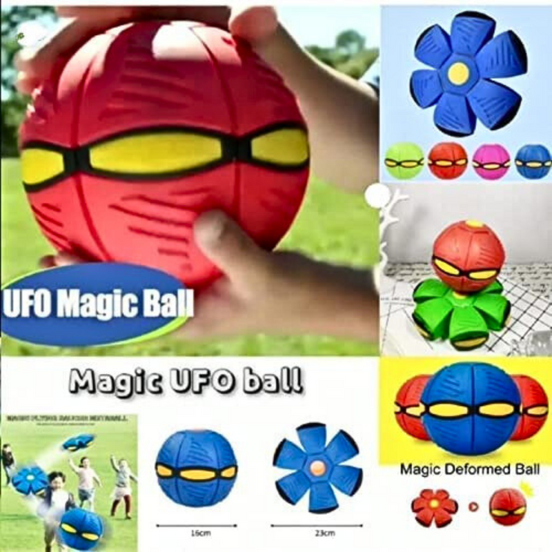 UFO Magic Flying Soccer Ball Deformation Magic Ball UFO Football Flat Throw Disc with LED Light (Pack of 1 , Multicolor) - Puchku.in