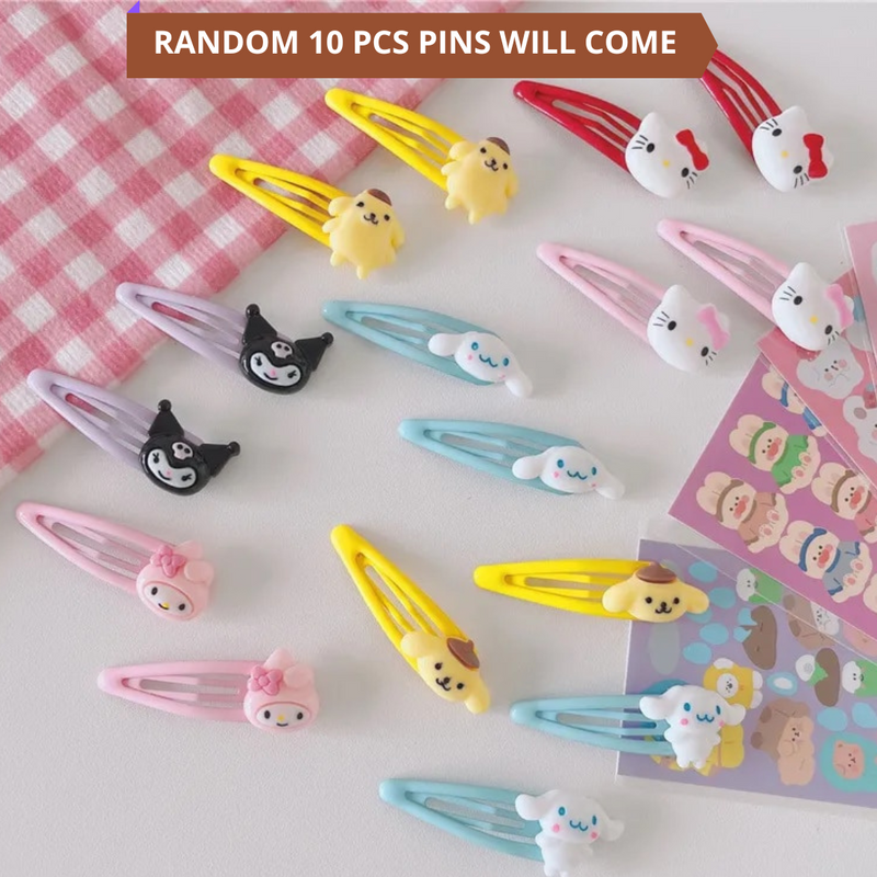 Hair Clips for Kids Tic Tac Clips for Baby Girls Set Latest Fancy Hair Pins (Pack of 1, Random Design) - Puchku.in
