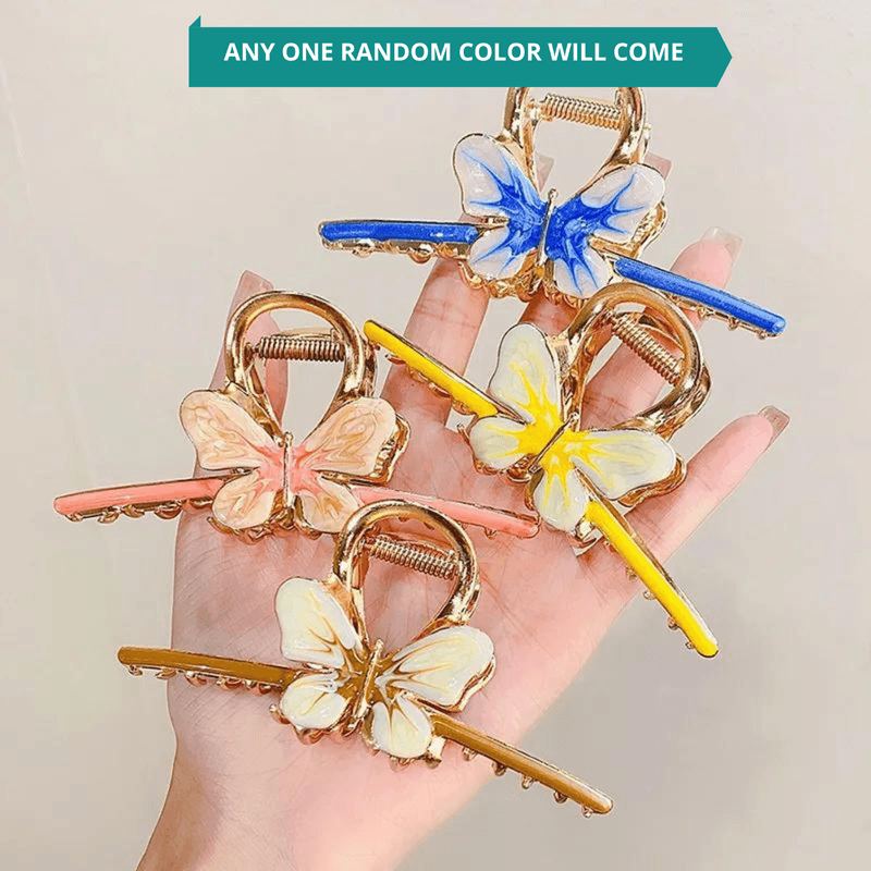 Buttlefly Hair Claw Clip for girls (Pack of 1 , Multicolor) - Puchku.in