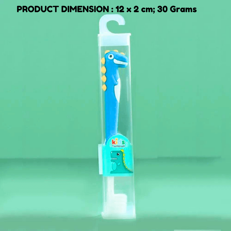 Dino Kids Toothbrush Extra Soft Bristles, Ergonomically Designed Grip For Boys Girls (Random design, Pack of 1) - Puchku.in